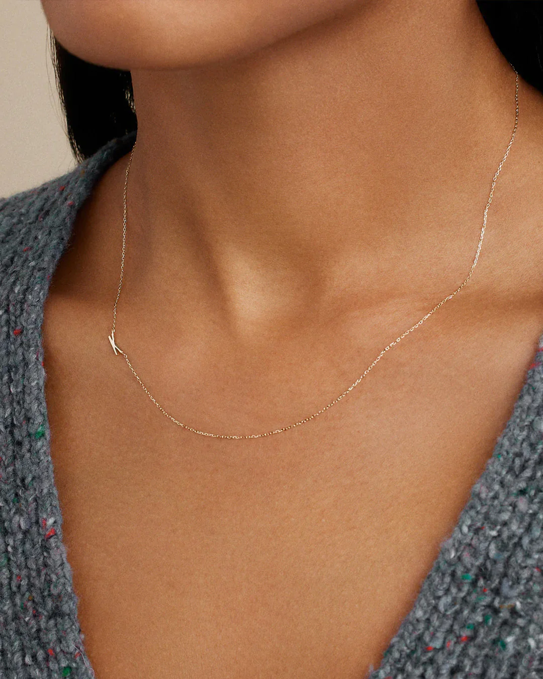 14k Gold Alphabet Necklace - Image 42