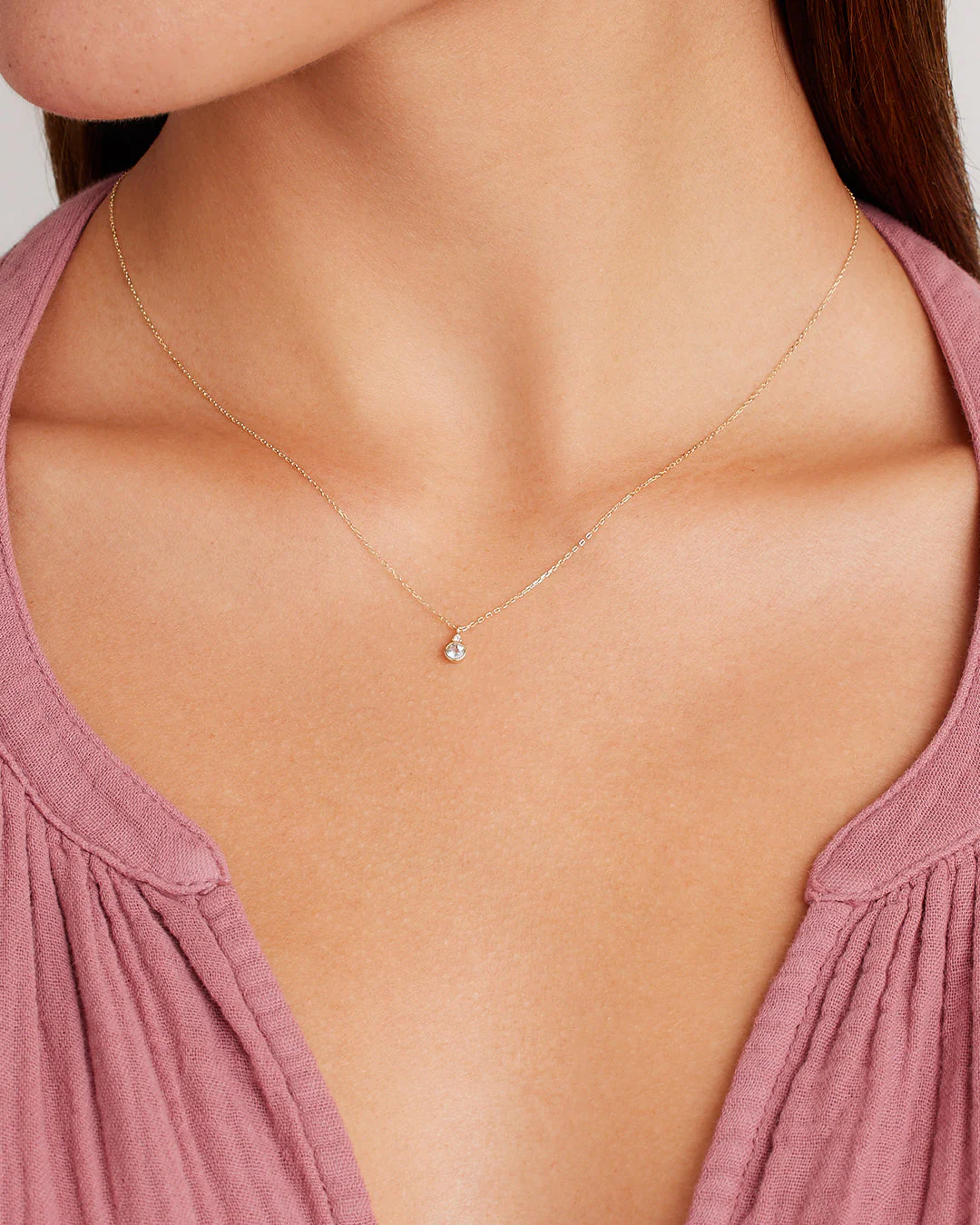 14k Gold Birthstone Necklace - Image 5