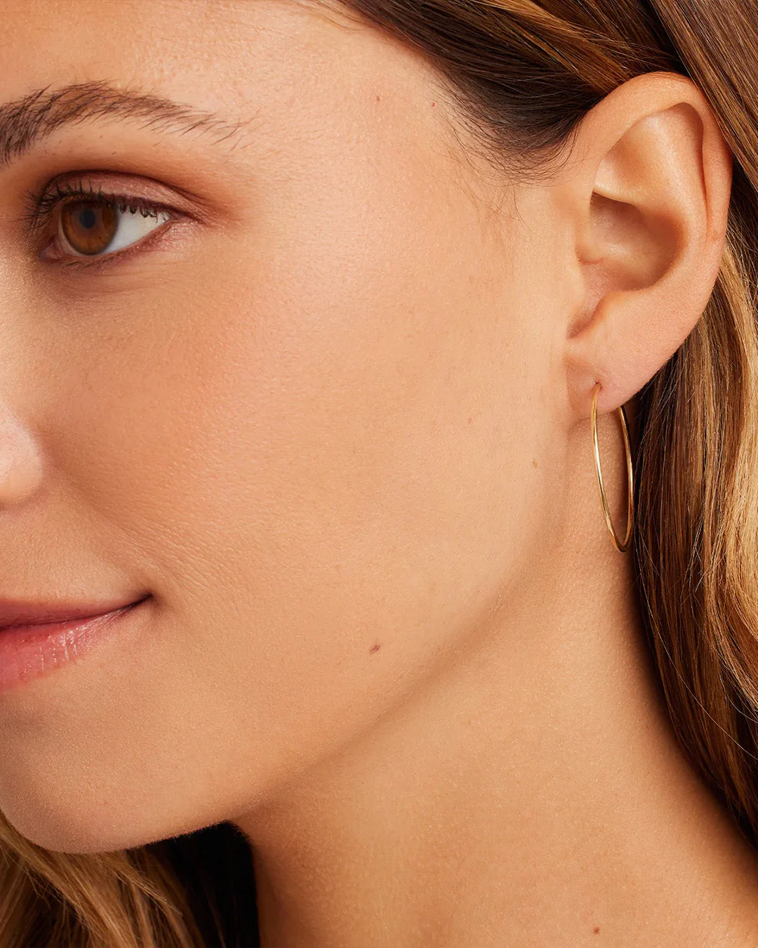 14k Gold Classic Hoops - Image 3