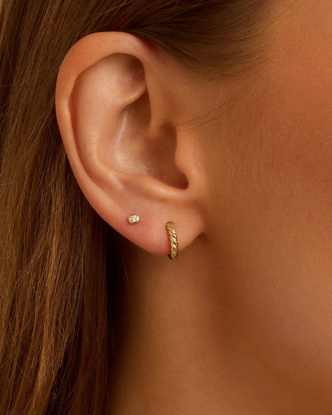 14k Gold Crew Helium Huggies - Image 2