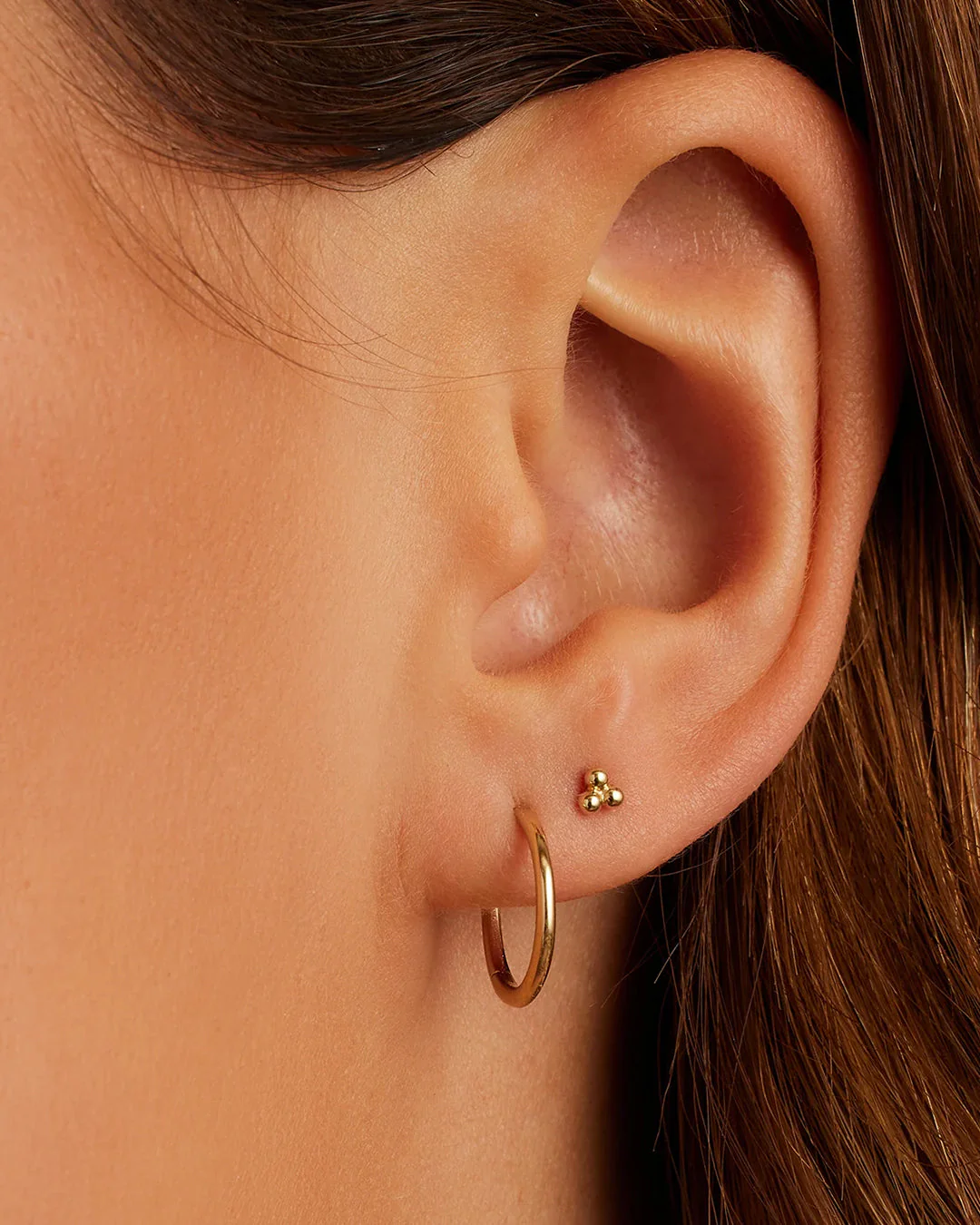 14k Gold Trio Flat Back Studs - Image 2