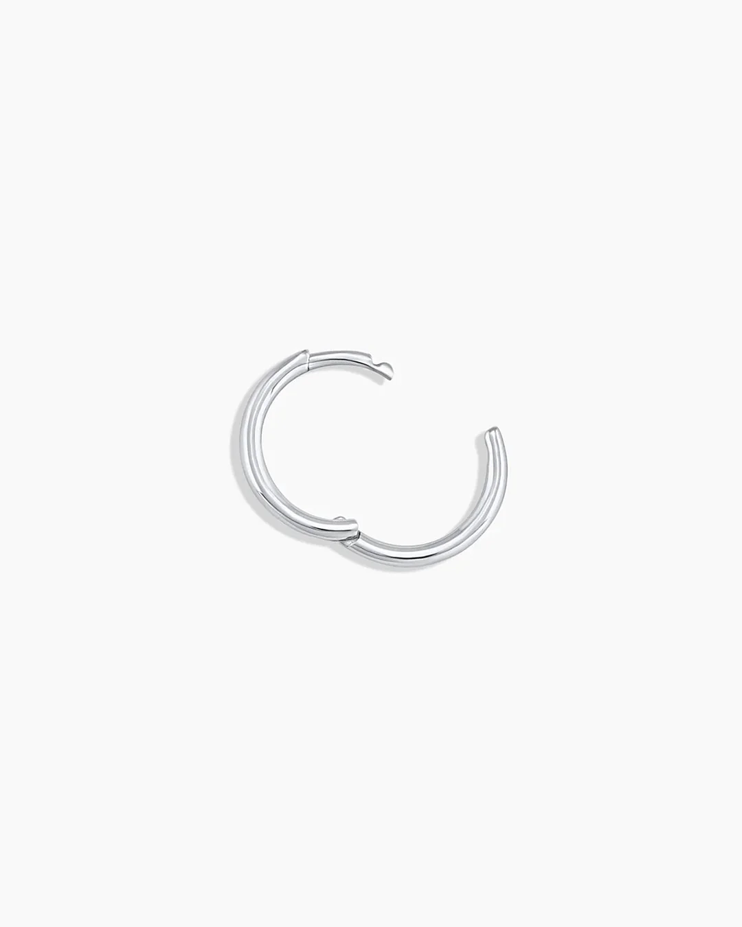 14k White Gold Classic Single Huggie - Image 6
