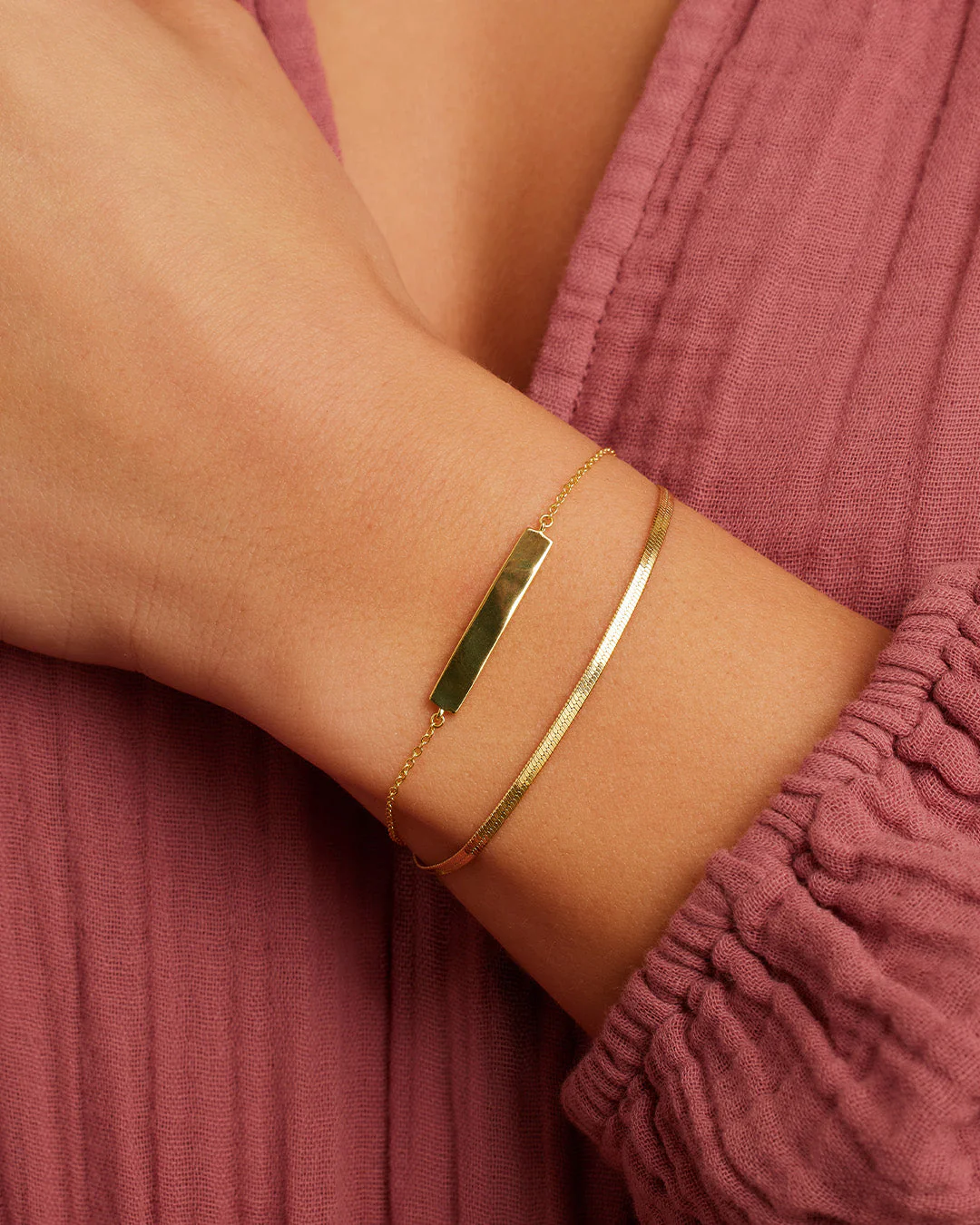 Bespoke Plate Adjustable Bracelet (gold) - Image 2
