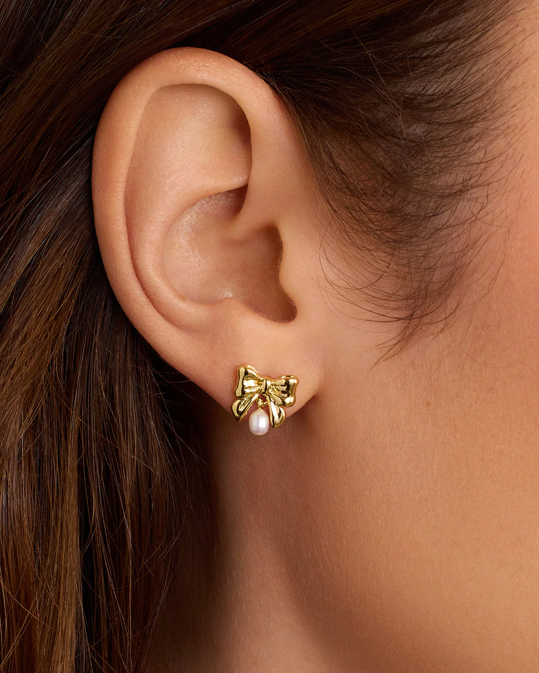 Bow Pearl Earrings - Image 2