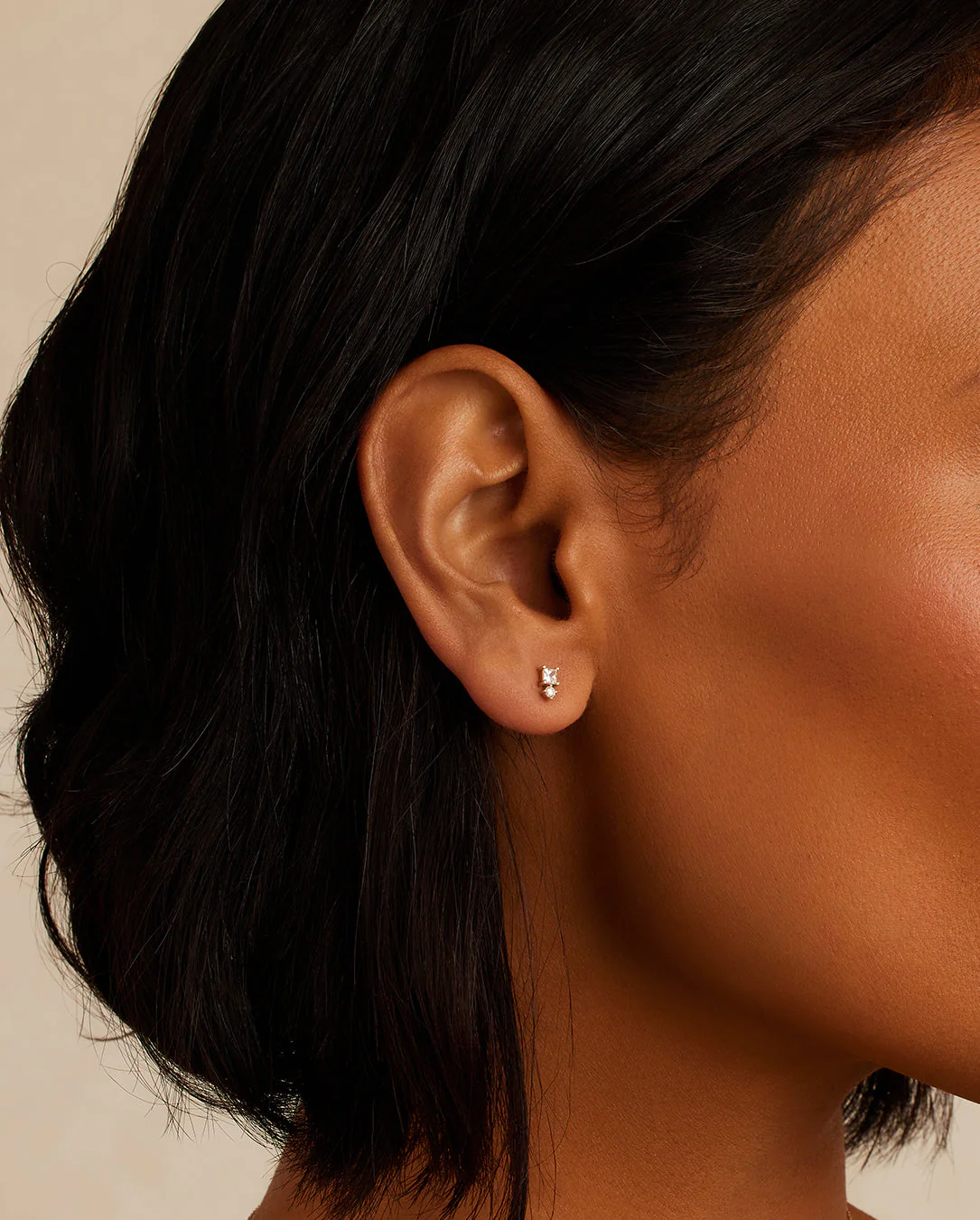 Diamond and White Sapphire Studs - Image 2