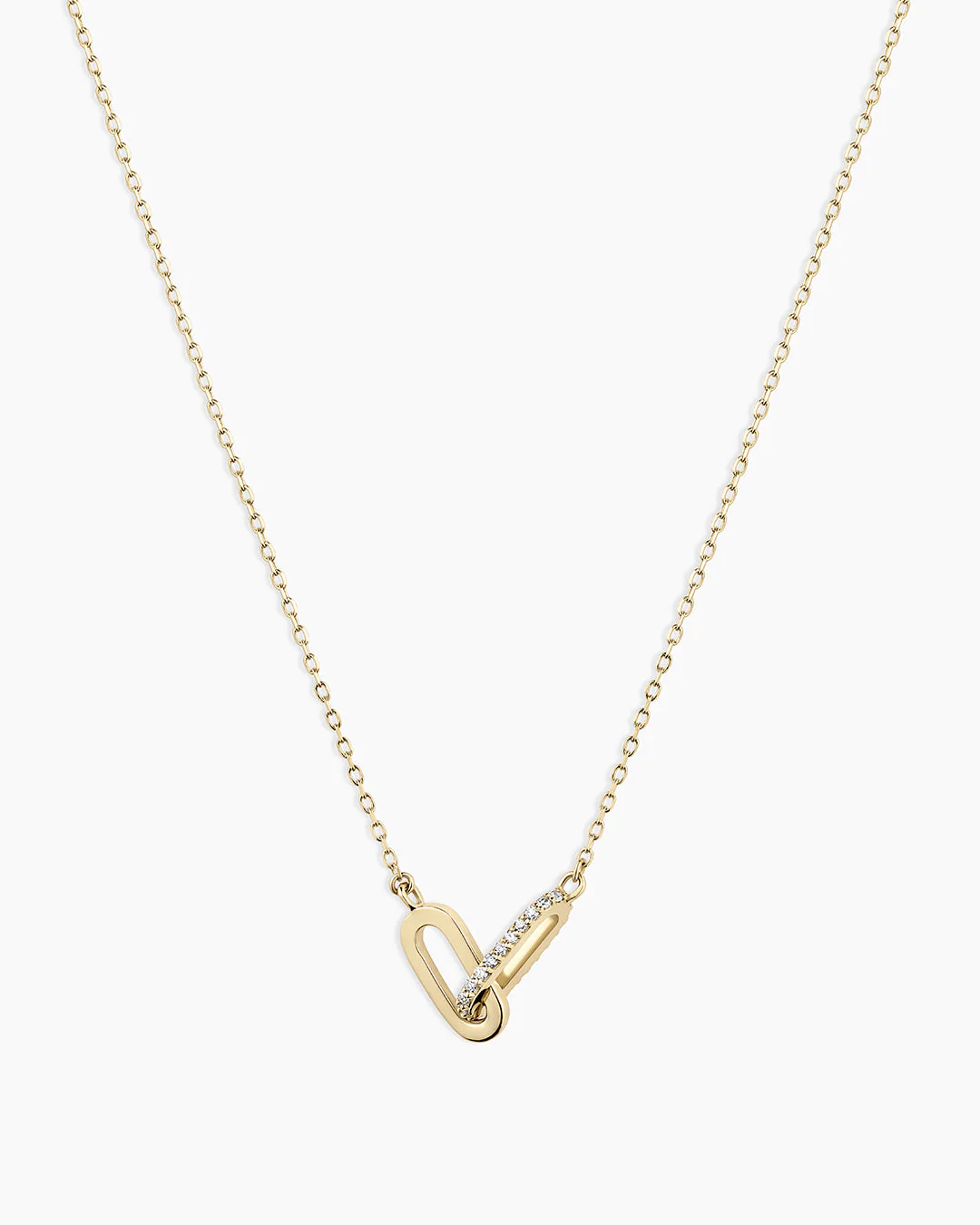 Diamond Bond Interlocking Link Necklace
