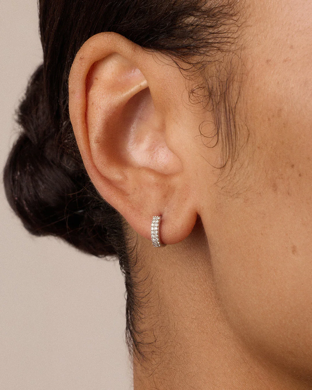 Diamond Double Down Single Huggie - Image 6
