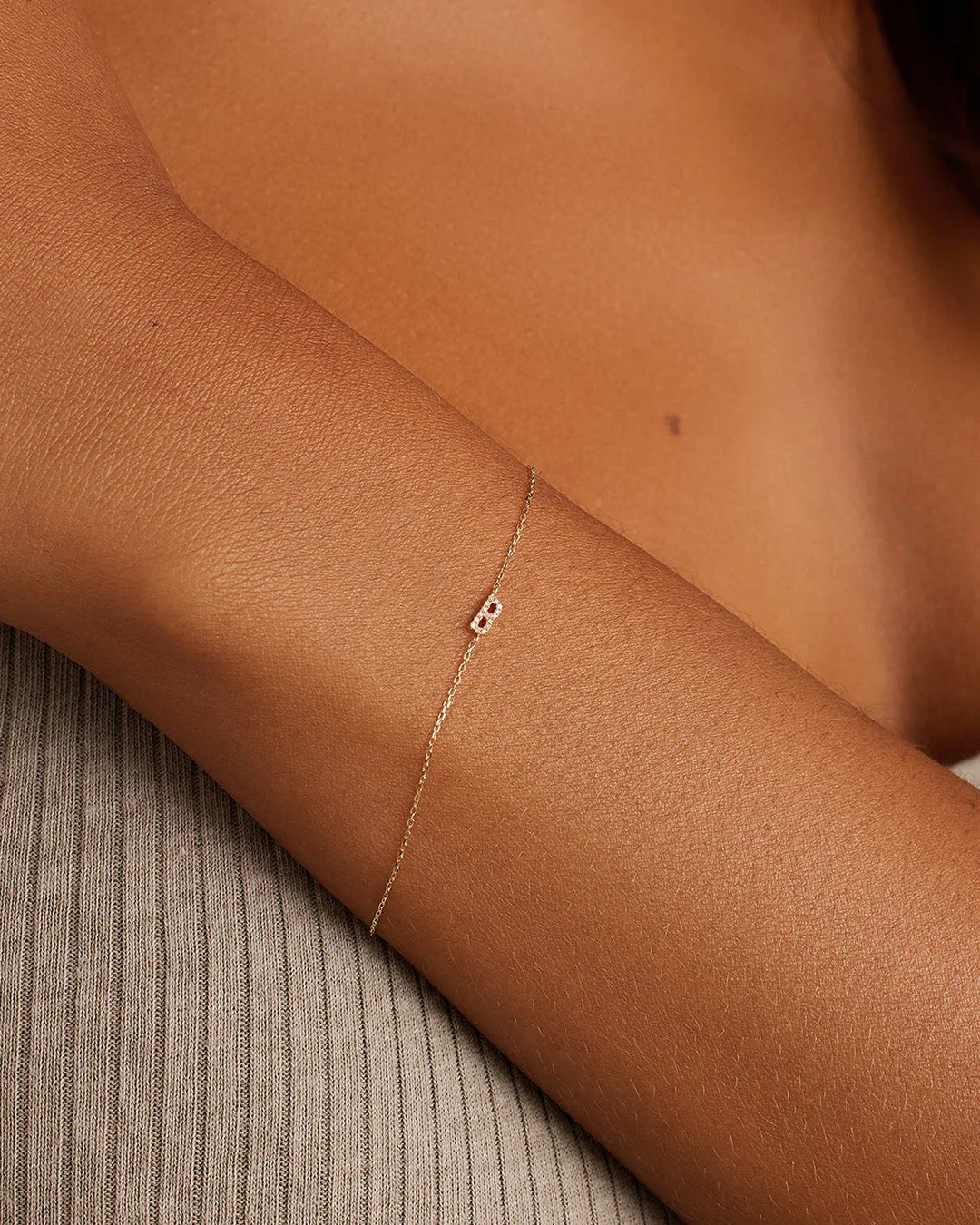 Diamond Pavé Alphabet Bracelet - Image 5