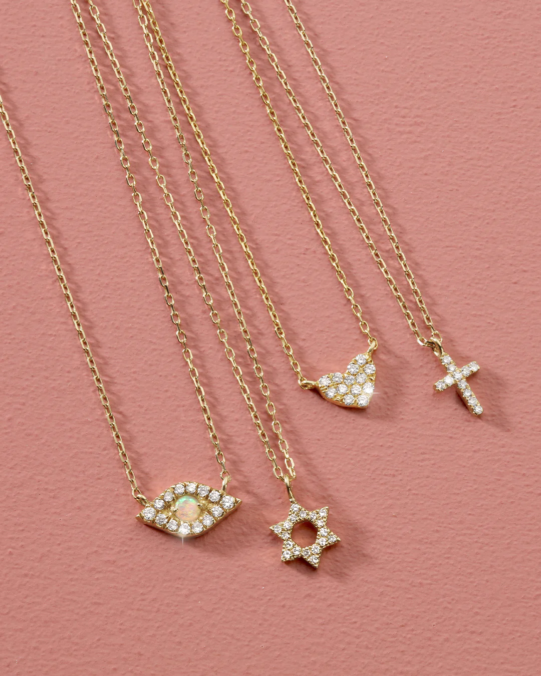 Diamond Pavé Mini Heart Necklace - Image 4