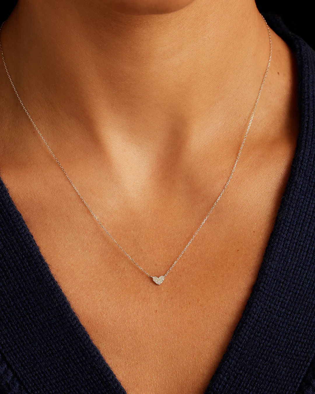 Diamond Pavé Mini Heart Necklace - Image 7