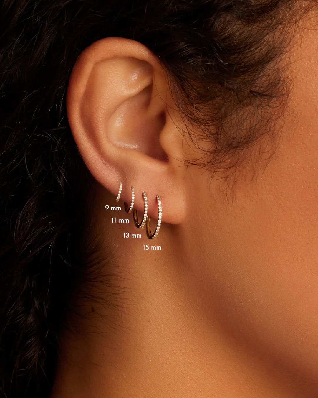 Diamond Pavé Single Huggie - Image 18