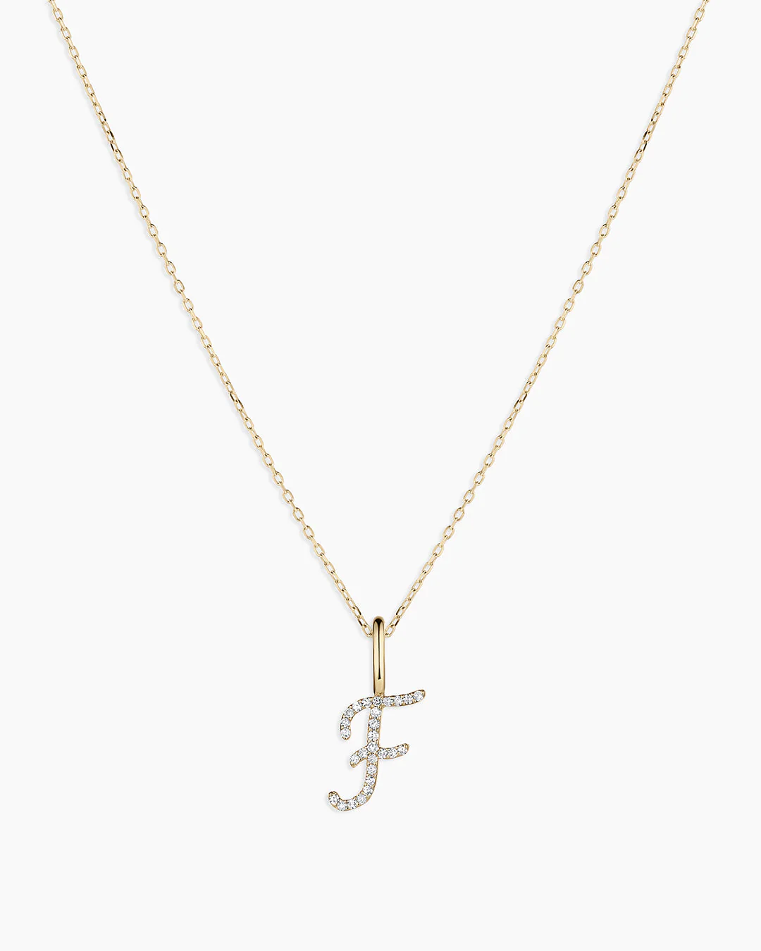 Diamond Script Alphabet Charm Necklace - Image 21