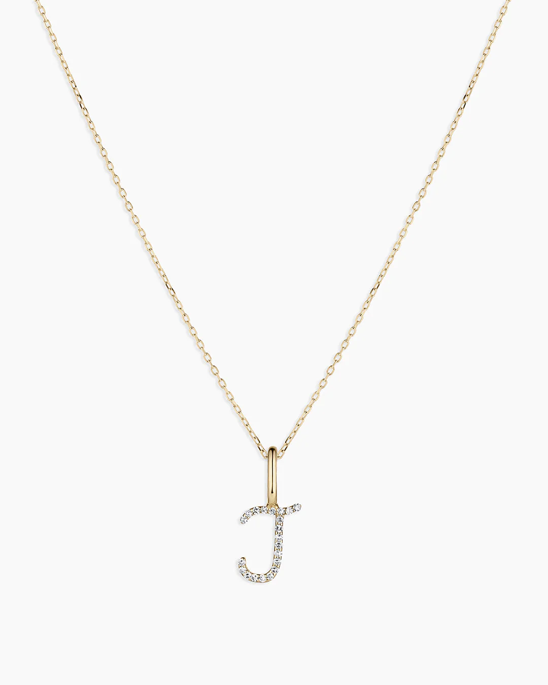 Diamond Script Alphabet Charm Necklace - Image 37