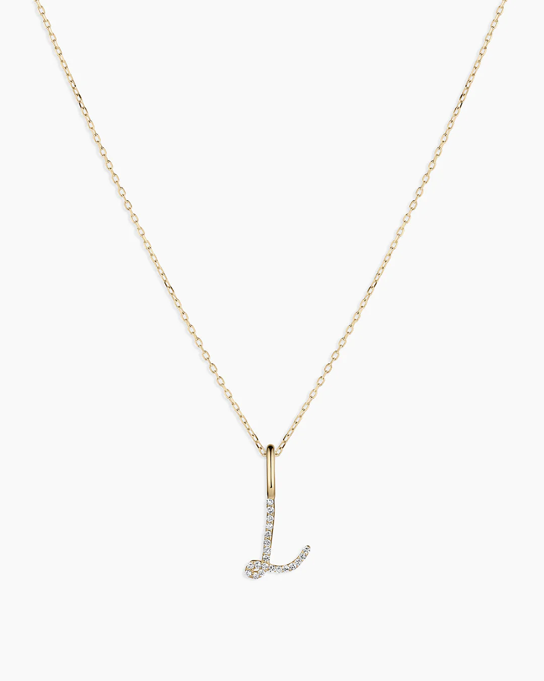 Diamond Script Alphabet Charm Necklace - Image 45