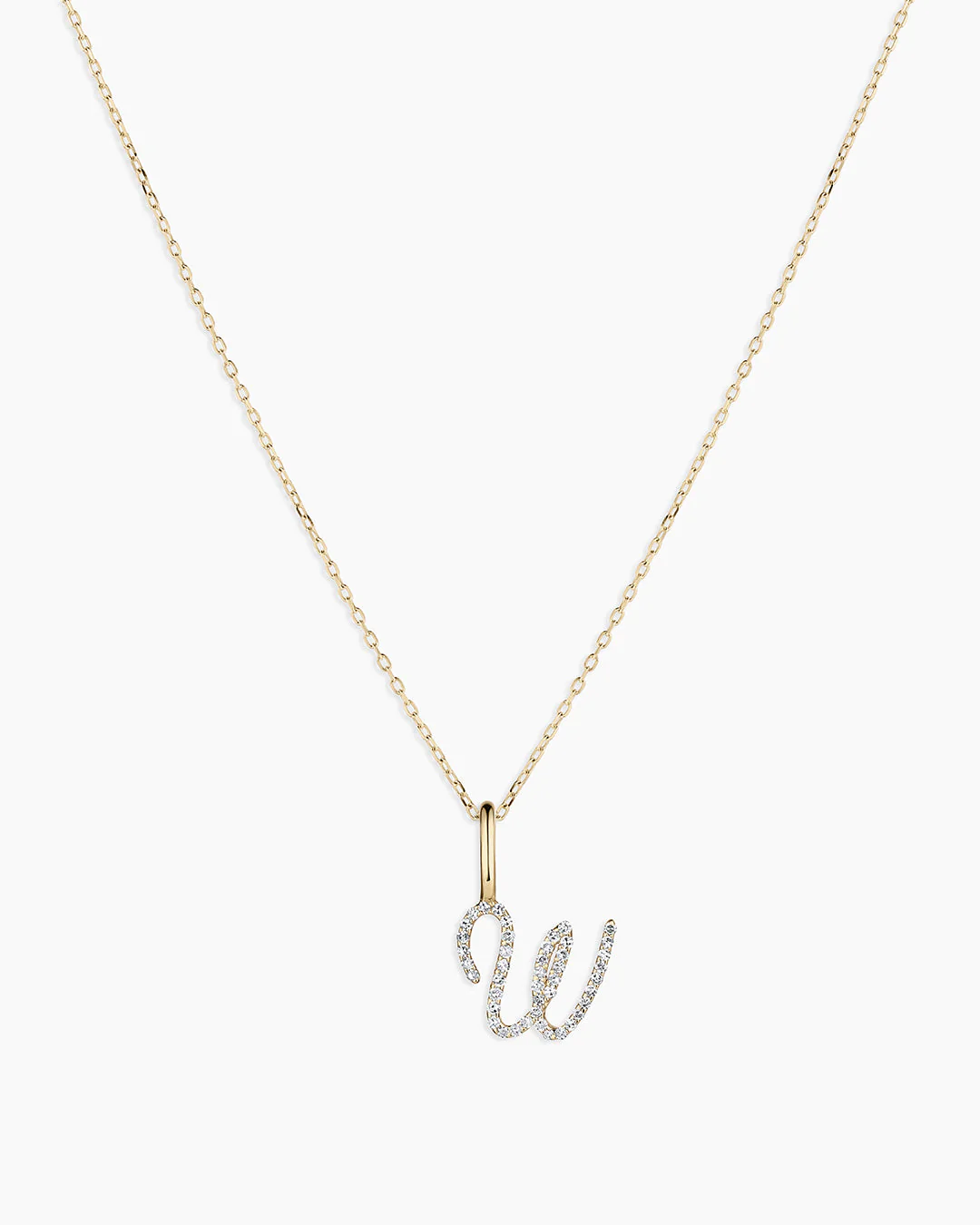 Diamond Script Alphabet Charm Necklace - Image 89