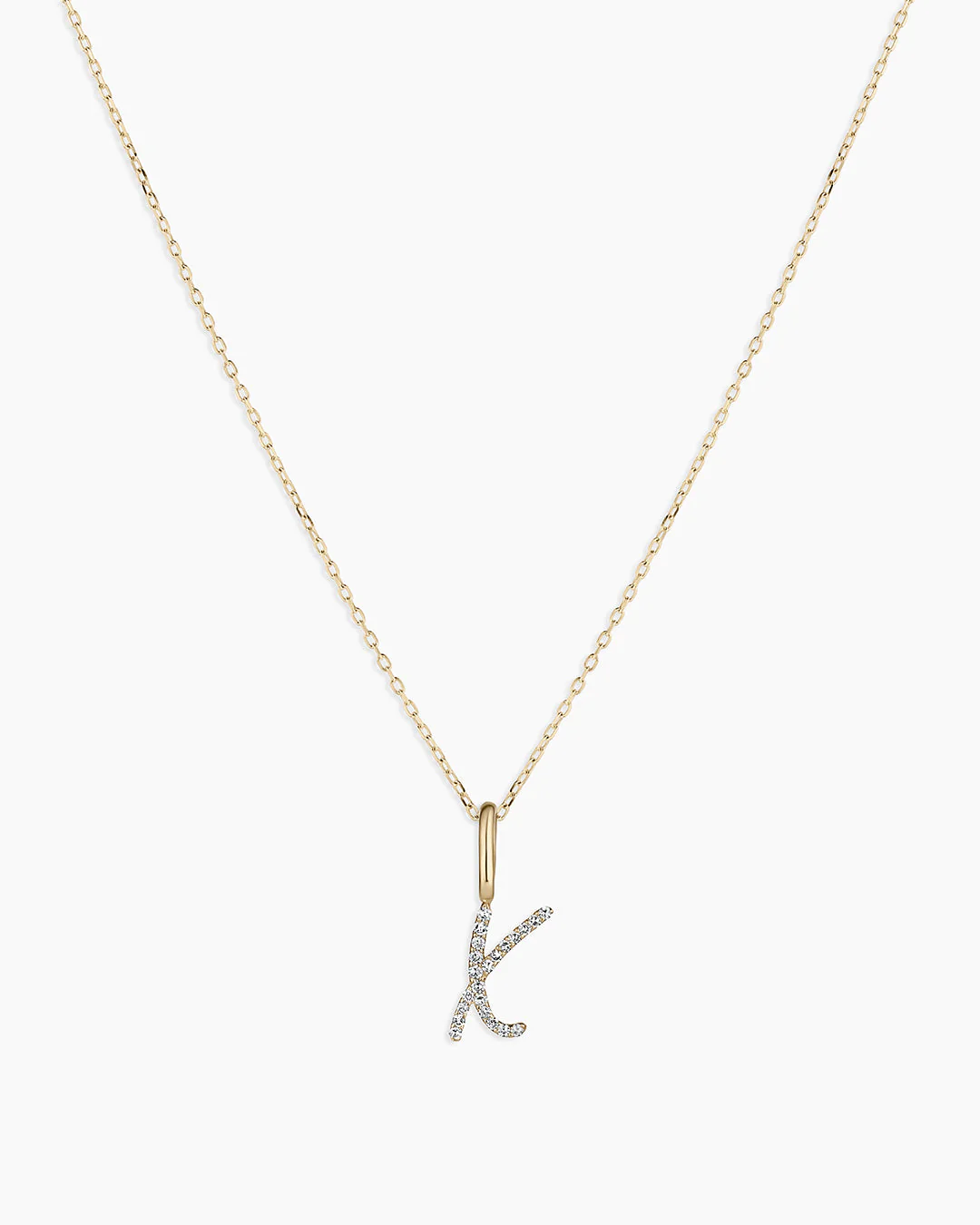 Diamond Script Alphabet Charm Necklace - Image 93