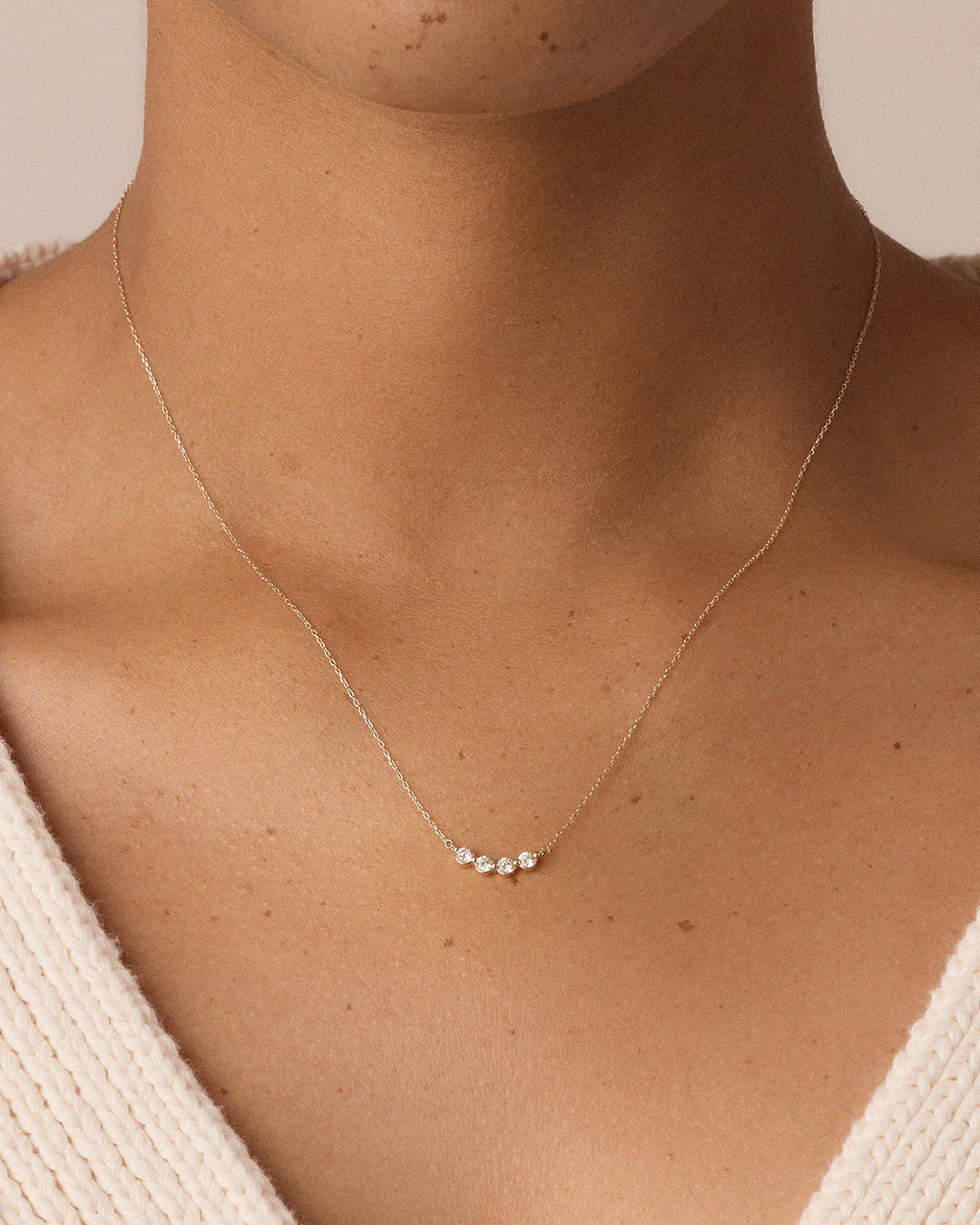 Lab Grown Diamond Halo Cluster Necklace - Image 2