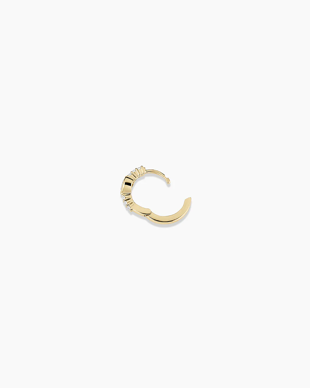 Lab Grown Diamond Heart Single Huggie - Image 4