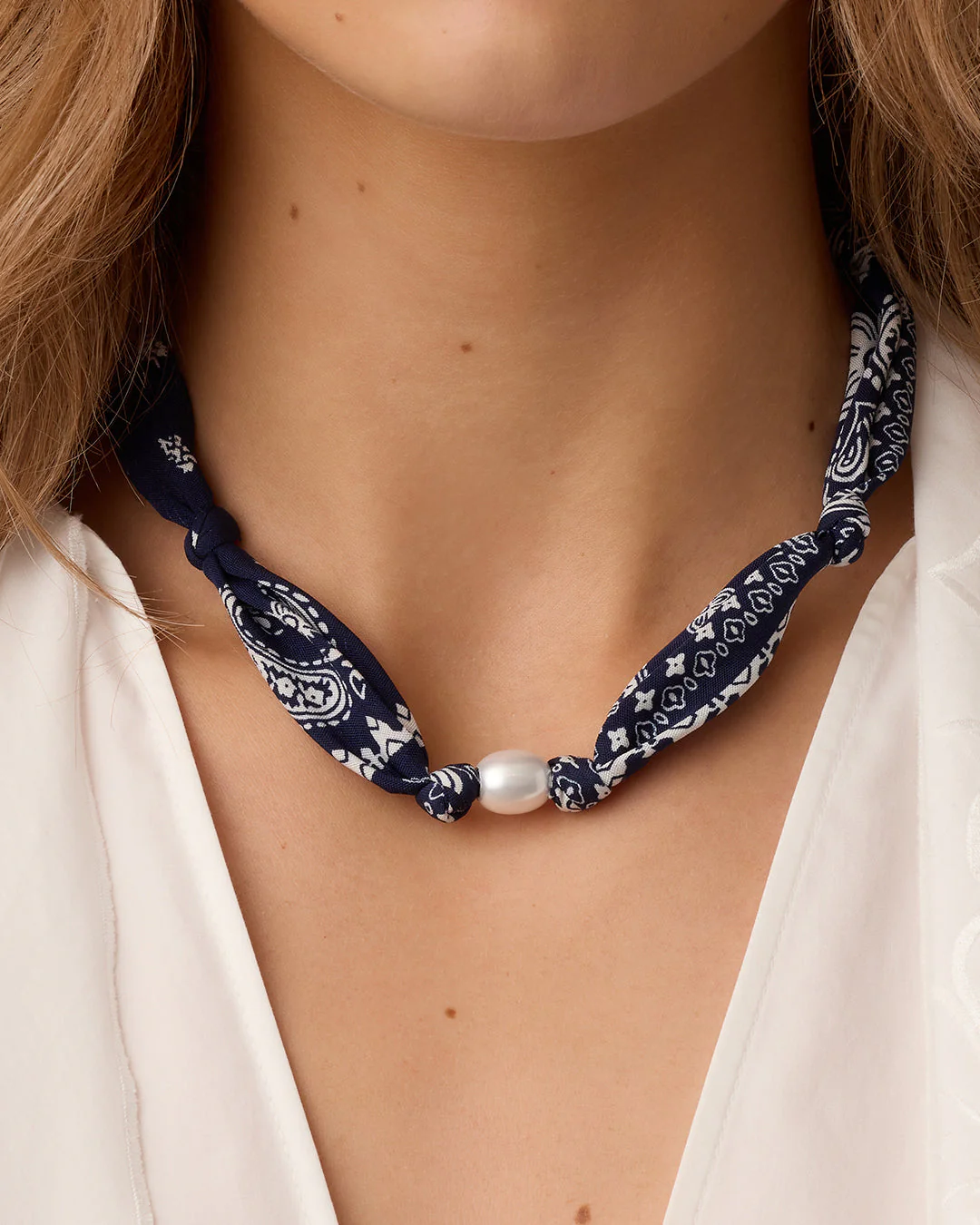 Paisley Bandana Pearl Necklace - Image 5