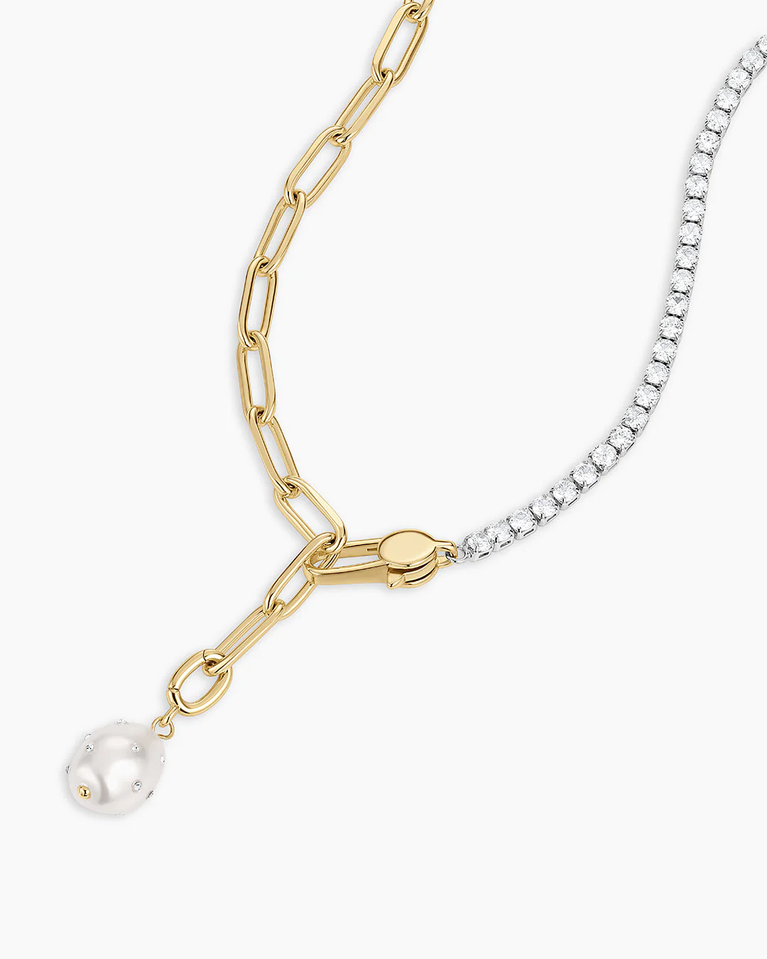 Vintage Shimmer Pearl Charm Necklace - Image 4