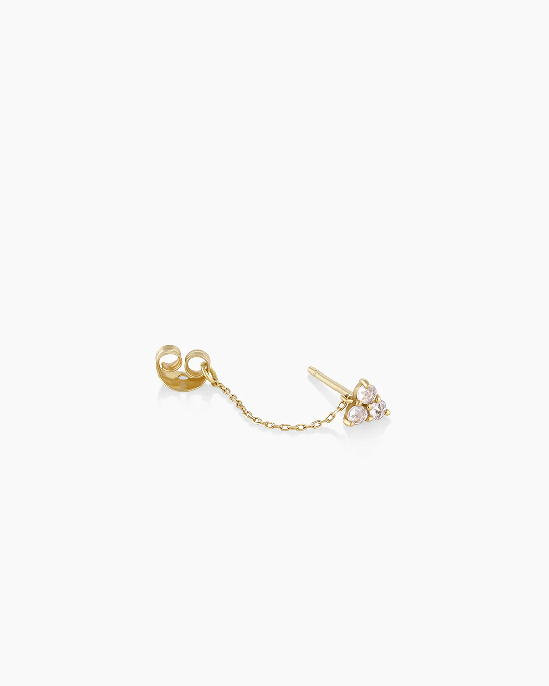 White Sapphire Chain Single Huggie - Image 4